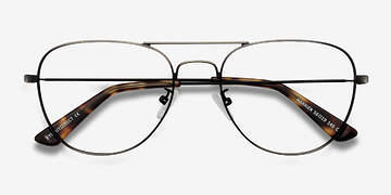 Dark Gunmetal Harrier -  Vintage Métal Lunettes de vue