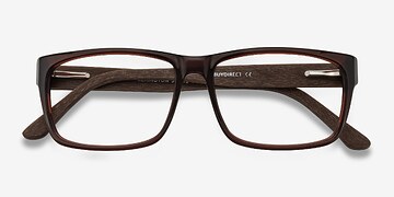 Brun Lexington -  Classiques Bois mixte Lunettes de vue