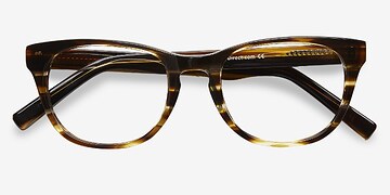 Brown Striped Confidence -  Mode Acétate Lunettes de vue