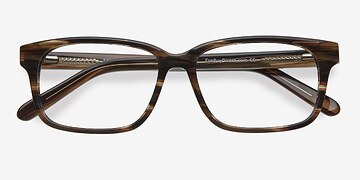Brown Striped Edit -  Acétate Lunettes de vue