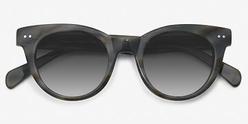 Gray Striped Divine -  Vintage Acétate Lunettes de soleil