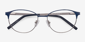 Navy Silver Mamba -  Légèreté Métal Lunettes de vue