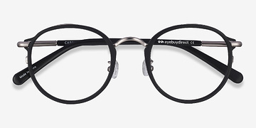 Matte Black Carnival -  Vintage Acetate, Metal Lunettes de vue