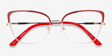 Red & Gold Marina -  Vintage Métal Lunettes de vue
