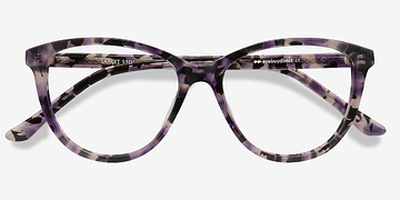 Purple Floral Lancet -  Acétate Lunettes de vue