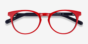 Red & Navy Tradition -  Coloré Acétate Lunettes de vue
