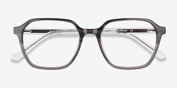 Black Striped Glib -  Classiques Acétate Lunettes de vue