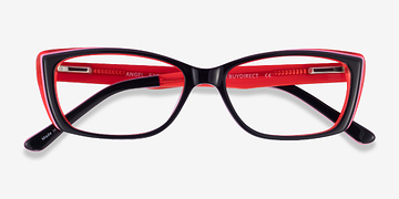 Black Clear Red Angel -  Acétate Lunettes de vue