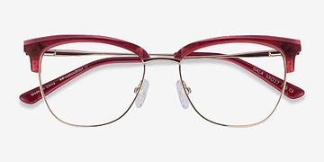 Raspberry & Gold Gala -  Acetate, Metal Lunettes de vue