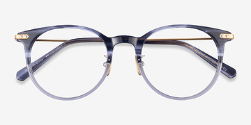 Gray Striped Gold Francene -  Métal Lunettes de vue