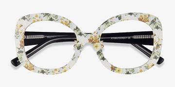 Yellow Floral Paeonia -  Métal Lunettes de vue