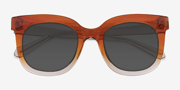 Orange Brown Paley -  Plastique Lunettes de soleil