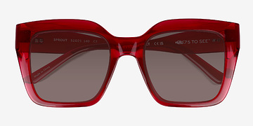 Crystal Red Sprout -  Plastique Lunettes de soleil