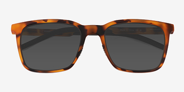 Matte Tortoise Verge -  Plastique Lunettes de soleil