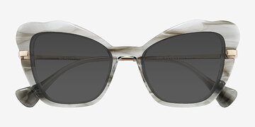 Striped Gray Glasswing -  Métal Lunettes de soleil